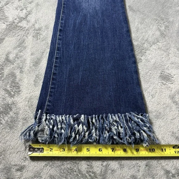 Vintage Y2K Aurora Fringe Flare Jeans Size L‎ (28x27) Rave Festival Stretch - Picture 9 of 9